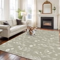 thumbnail image 1 of White Flowers Large Area Rugs 8x10 ft Green Background Vintage Farm Floral Plant Spring Washable Rug Non Slip Indoor Carpet Absorbent Floor Mat for Living Room Bedroom Dining Room, 1 of 9