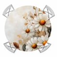 thumbnail image 1 of White Flowers Leaves Elastic Fitted Round Table Cover Vintage Plant Waterproof Outdoor Tablecloth for Holiday Party, Picnic, Patio & Dining Fits Tables Up to 55"-60", 1 of 8