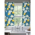 thumbnail image 1 of White Flowers Sheer Curtains for Living Room Bedroom Yellow Lemon Fruit Vintage Watercolor Sheer Curtains 63 Inch Long 2 Panels Set Light Filtering Curtain Window Treatments Drapes for Dining Room, 1 of 6