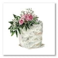 thumbnail image 1 of White Flowers and Pink Roses On Cake 16 in x 16 in Painting Canvas Art Print, by Designart, 1 of 4