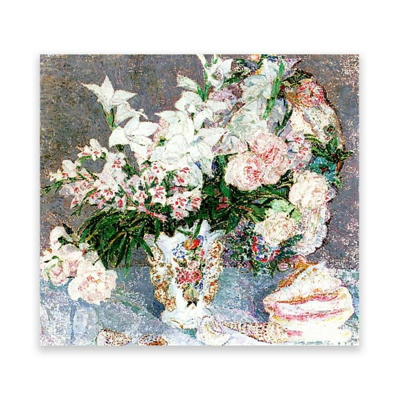 White Flowers by Leon De Smet- Famous Canvas Print- Reproduction of Famous Painting- Wall Art Pictures for Living Room