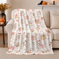 thumbnail image 1 of White Fluffy Dogs with Presents and Flowers, Sweet Cottagecore Style for Dog Lovers, Pink Puppy Pattern and Birthday Gift, Cozy Flannel Blanket for Bedroom and Nursery, Pet Home Decor, 1 of 9
