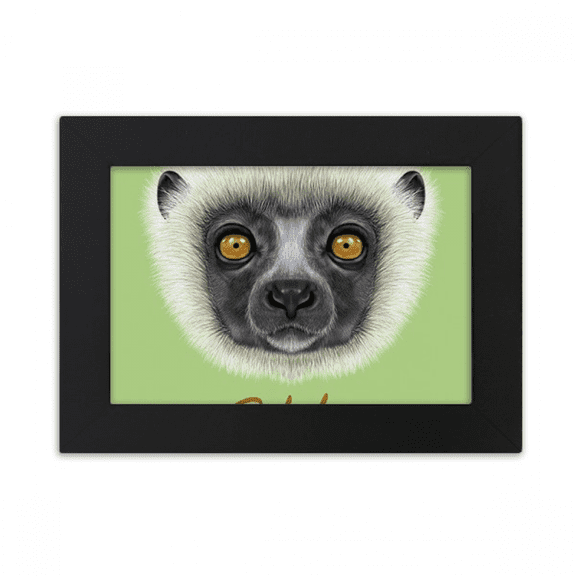 White Fluffy Sifaka Monkey Animal Desktop Photo Frame Ornaments Picture Art Painting