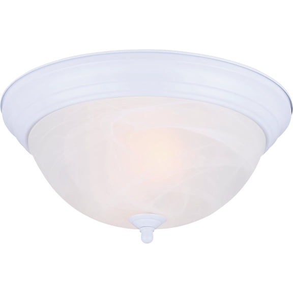 White Flush Mount Ceiling Light Fixture with Alabaster Glass - Pack of 12