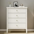 thumbnail image 1 of Heynemo White Fluted 4 Drawer Dresser for Bedroom, Wooden Storage Cabinet for Bedroom, Hallway, Living Room, White, 1 of 9
