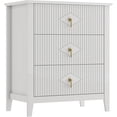 thumbnail image 1 of White Fluted Dresser for Bedroom, 32 Inch Wide Nightstand with Large Drawer, 3 Drawer End Table for Bedroom, Living Rooms, Offices, and Entryways, 1 of 10