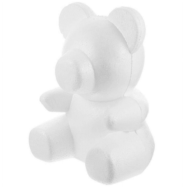 6PCS 20cm Polystyrene Styrofoam White Foam Bear Mold Artificial Flower Rose  Bear