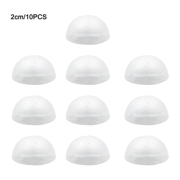 White Foam Hemisphere Balls for Crafting and Model Making 10PCS Set Ideal for DIY Decorations and Educational Projects