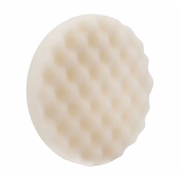 White Foam Waffle Buffing Pad  LAUCO Single Sided - Final Buff Polish Wax - Hook & Loop  8 inch (203.2 mm) - 8997
