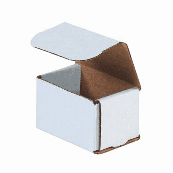 White Foldable Corrugated Shipping Boxes 3x3x2 Inch - Bulk 50 Pack Mailers for Mailing, Moving, Storage and Organizing - Lightweight Crush-Resistant Cardboard