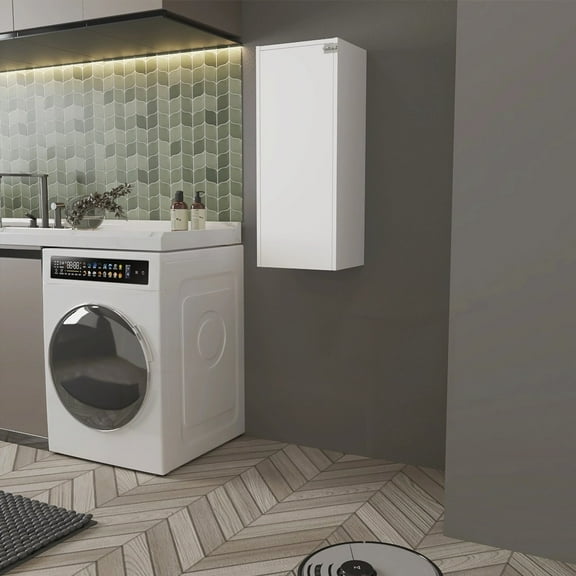 White Folding Table with Ample Storage and Modern Design