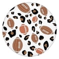 thumbnail image 1 of White Footballs with Leopard Spots Pattern Round Fitted Tablecloth with Elastic Edge,Dining Table Cover Waterproof,Outdoor Round Tablecloth for Camping,Dining,Indoor and Outdoor, 1 of 7