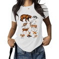 thumbnail image 1 of White Forest Animals Watercolor Graphic T-Shirt Nature Wildlife Aesthetic Casual Daily Weekend Outfit Top for Animal Lovers S-5XL, 1 of 5