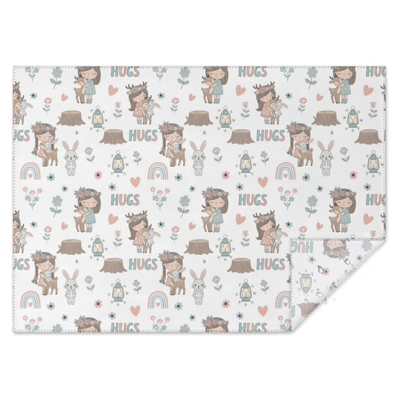 White Forest Girl Pattern Rectangle Tablecloth 60"x84",Waterproof Polyester Rectangle Table Cloth, Wipeable Spillproof Polyester Tablecloth for Dining, Camping, Indoor and Outdoor