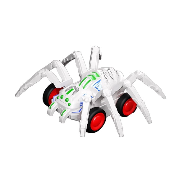 White Forward Climbing Spider Inertial Simulation Toy Car For Kids Mechanical Play Animal Vehicle Model Boys Girls Fun Activity