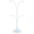 thumbnail image 1 of 4-Arm Tree Branch White Painted Metal Ornament Display Stand 12 Inches (Poland), 1 of 4