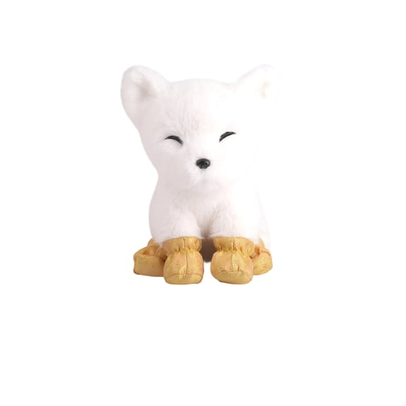 White Fox Plush Toy, 9in Arctic Fox Stuffed Animal, Soft Wildlife Doll, Fluffy Fox Plushie, Decorative Animal Ornament, Miniature Plush Hug Pillow