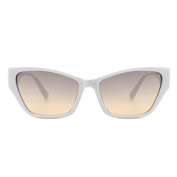 White Frame Sunglasses - Minimalist UV Protection Summer Festival Shades