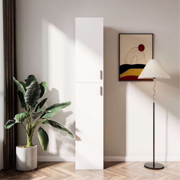 White Freestanding Design - Store Various Items - Use in Kitchen, Study - Aesthetically Pleasing