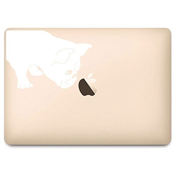 White French Bulldog Sniff Decal for 12" Macbook