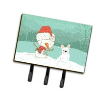 White French Bulldog Snowman Christmas Leash or Key Holder