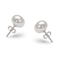 thumbnail image 1 of White Freshwater Pearl Stud Earrings Sterling Silver Plated 6-7mm, 1 of 4