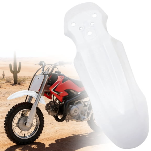 White Front Fenders Mudguard For Off-Road Motorcycles With Plastic Material, Crf50 Model Compatibility And Durable Design For Pit Bikes And Dirt Bikes