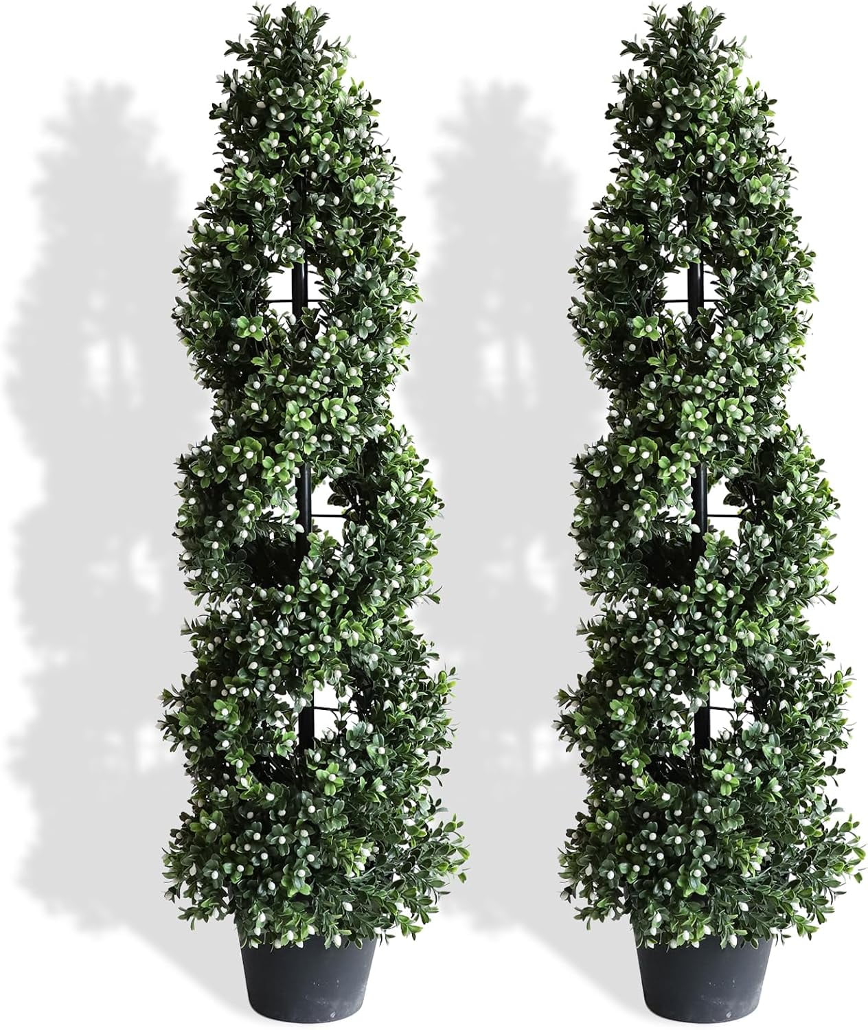 White Fruit Artificial Boxwood Topiary Plant Topiary Tree 35inch Fake