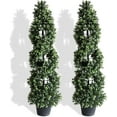 White Fruit Artificial Boxwood Topiary Plant Topiary Tree 35inch Fake
