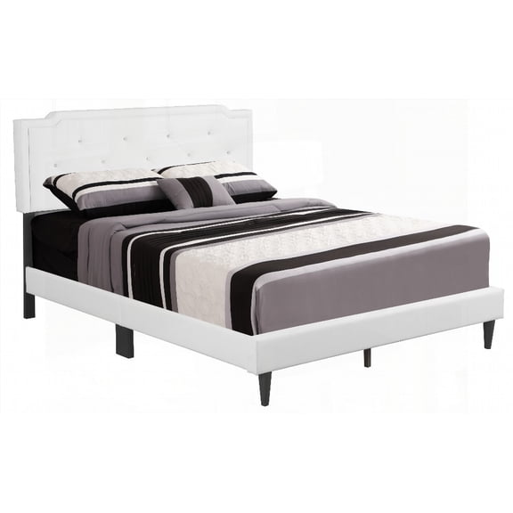 White Full Bed Providing Soothing Atmosphere and 41-53" Headboard Height Adjustability