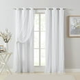 thumbnail image 1 of White Full Blackout Curtain Panels with Sheer Overlay Mix and Match Double Layer Thermal Insulated Window Treatment Set for Living Room White Drapes with Tiebacks Grommet Top 37" Wx95 Lx2, 1 of 17