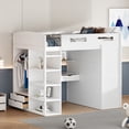 thumbnail image 1 of White Full Loft Bed With Integrated Desk And Abundant Storage - Wardrobes, Drawers, Shelves Included Size Options, Desk, Space. Maximize Bedroom Functionality Style. Twin Sizes To Choose. Shelf, 1 of 7