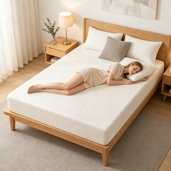 White Full Size 10 Inch Memory Foam, Thick Foam Layer, Good Shock Absorption