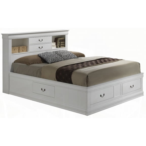 White Full Storage Bed Requiring Assembly for a Personalized Experience and 44"H Height