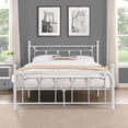 thumbnail image 1 of White Full Victorian Style Metal Platform Bed (Fully Slated), 1 of 3