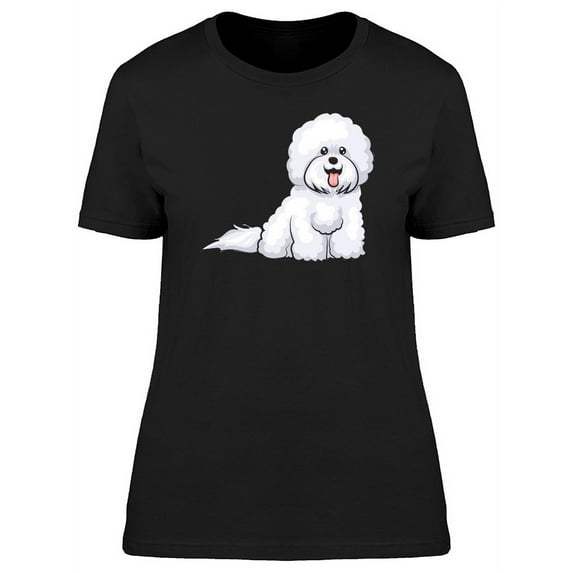 White Furry Bichon Frise Dog T-Shirt Women -Image by Shutterstock, Female XX-Large