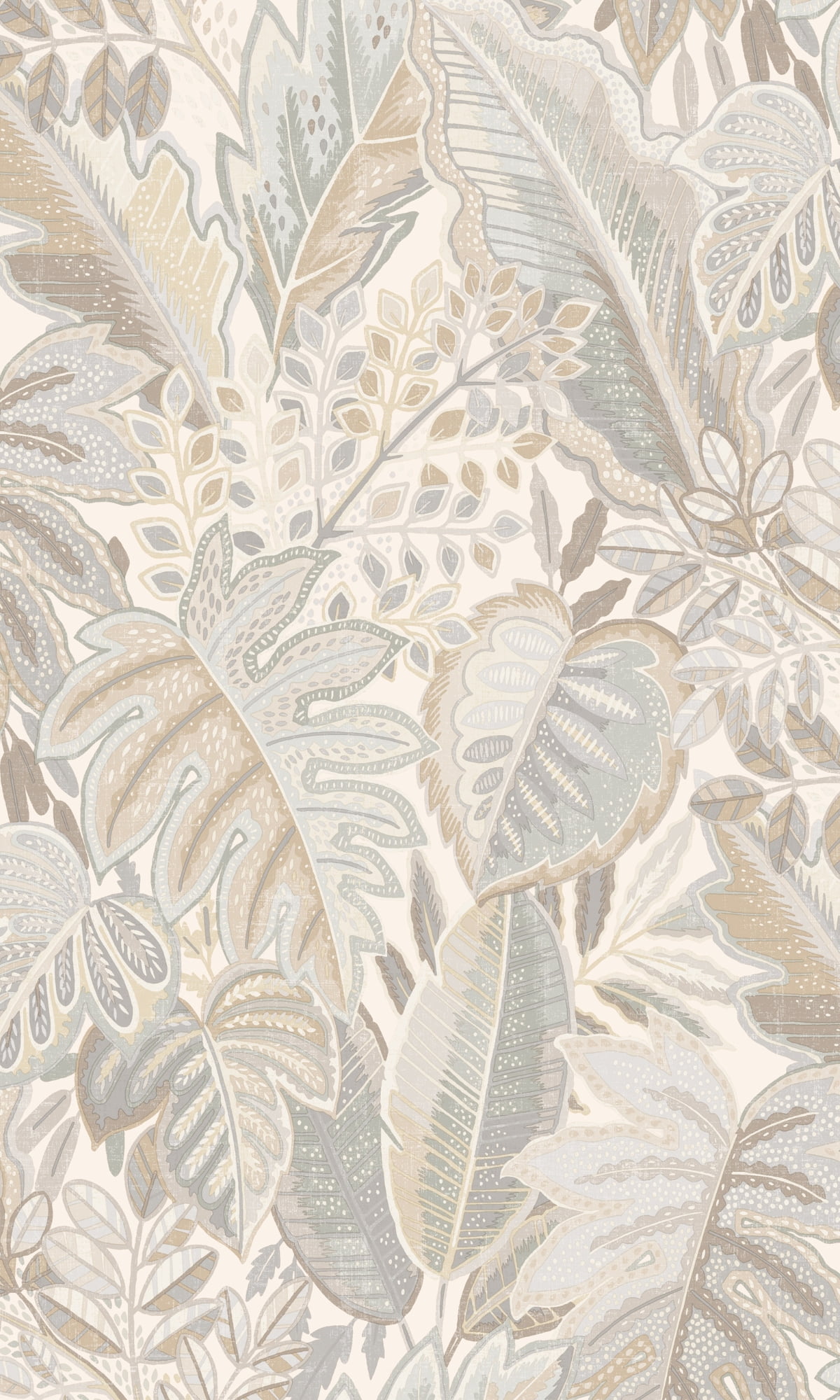 White Furry Leaves Tropical Wallpaper