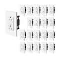 thumbnail image 1 of White GFCI Outlet 15Amp 20PK,Nineleaf White Outlets Receptacles,GFI Electrical Outlet with LED Indicator,Weather Resistant,Ground Fault Circuit Interrupters,120V,Wall Plates and Screws Included,ETL, 1 of 7