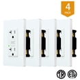 thumbnail image 1 of White GFCI Outlet 20Amp 4PK,Nineleaf White Outlets Receptacles,GFI Electrical Outlet with LED Indicator,Weather Resistant WR,Ground Fault Circuit Interrupters,120V,Wall Plates and Screws Included,ETL, 1 of 9
