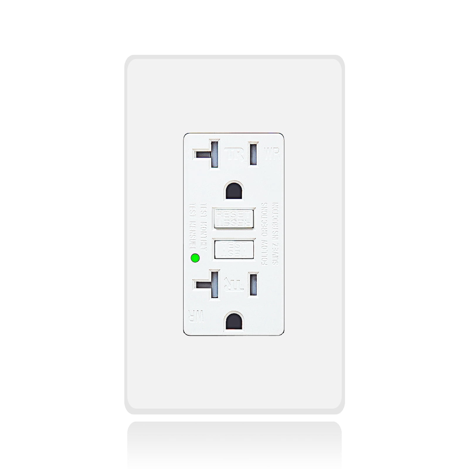 White GFCI Outlet 20Amp 6PK,Nineleaf White Outlets Receptacles,GFI ...