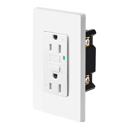 White GFCI Outlet 20Amp,Nineleaf White Outlets Receptacles,GFI Electrical Outlet with LED Indicator,Weather Resistant WR,Ground Fault Circuit Interrupters,120V,Wall Plates and Screws Included,ETL