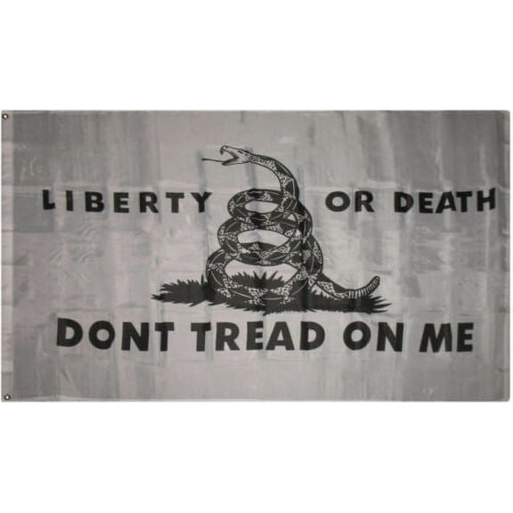 White Gadsden Liberty or Death Dont Tread on Me Tea Party 3x5 Flag outdoor 100D