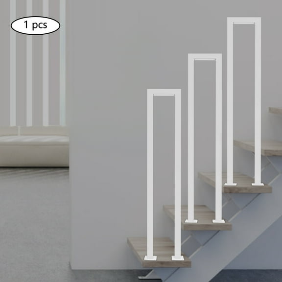 White Galvanized Iron 20x90cm u-Shaped Handrail Non-Slip Stair Safety Guardrail Indoor And Outdoor Universal Support Frame