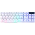 thumbnail image 1 of White Gaming Keyboard RGB USB Wired Rainbow Keyboard Designed for PC Gamers, PS4, PS5, Laptop, Xbox, Nintendo Switch, RX-250 Hornet Edition, 1 of 2