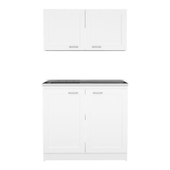 White Garage Cabinet | Great for Tool Storage in Garage | Made with Quality Particle Board | Fixes Storage Mess