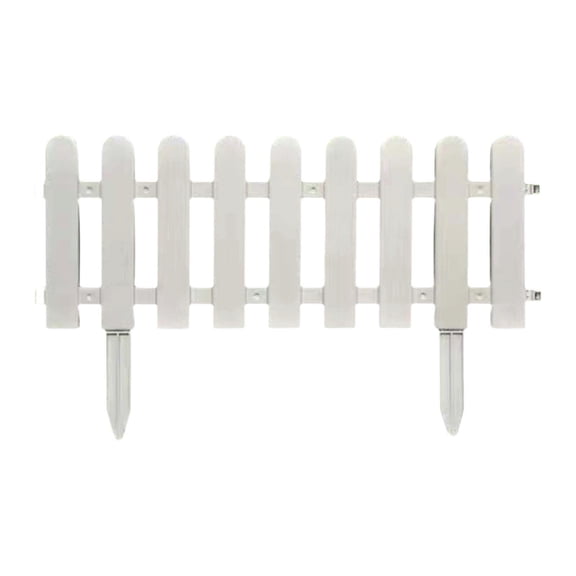 White Garden Fence, White Picket Fence, Elegant Plastic Picket Inserts Hedge, Decorative for Garden, Landscaping, Farms, 20*13 In