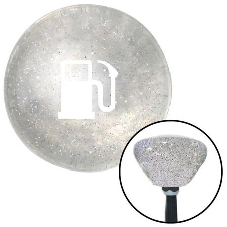 White Gas Station Tank Clear Retro Metal Flake Shift Knob with M16 x 1.5 Insert