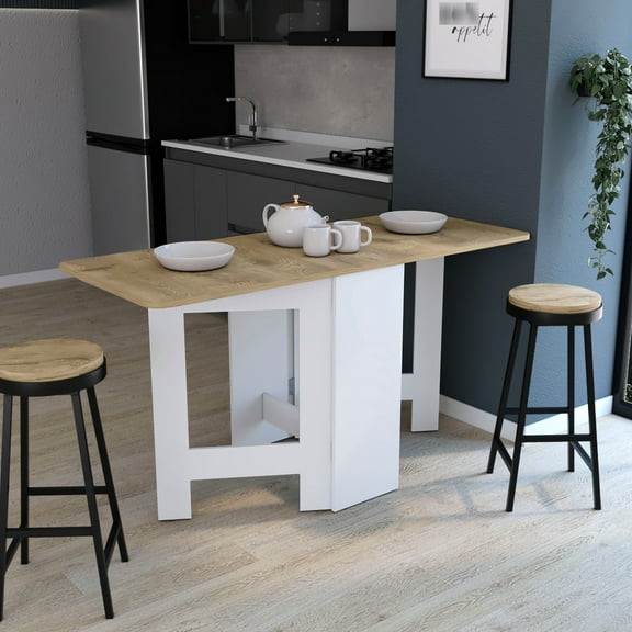 White/ Gateleg Folding Tv Writing Table - 23.6"d X 30.9"h, Space Saving Space Table, 22 Lbs Support Capacity, Depth