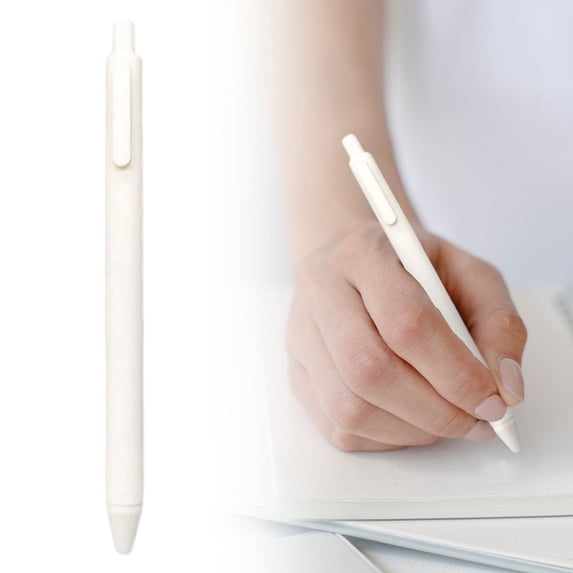 White Gel Ink Pens 0.5mm Retractable Ballpoint Pens Smooth Writing Click Pens Fine Point Office Writing Pens Minimalist Journaling Study Notes 6 Pack