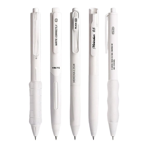 White Gel Pens 5 Pack, 0.5mm Point Retractable Pens Smooth Writing No Smear for Students (B), By TINGXIN